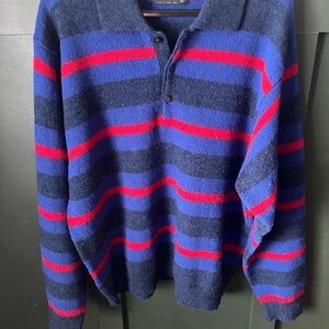 Brooks Brothers blue and Red Striped Crewneck Sweater